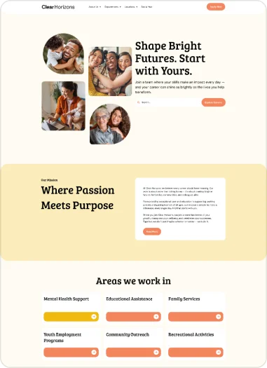 Recruitment website theme preview