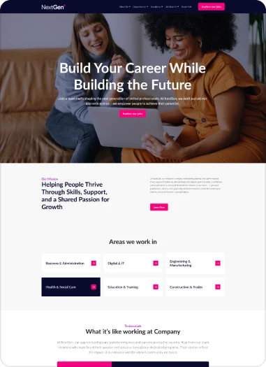 Recruitment website theme preview